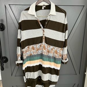 Free People tunic top multi stripe XS